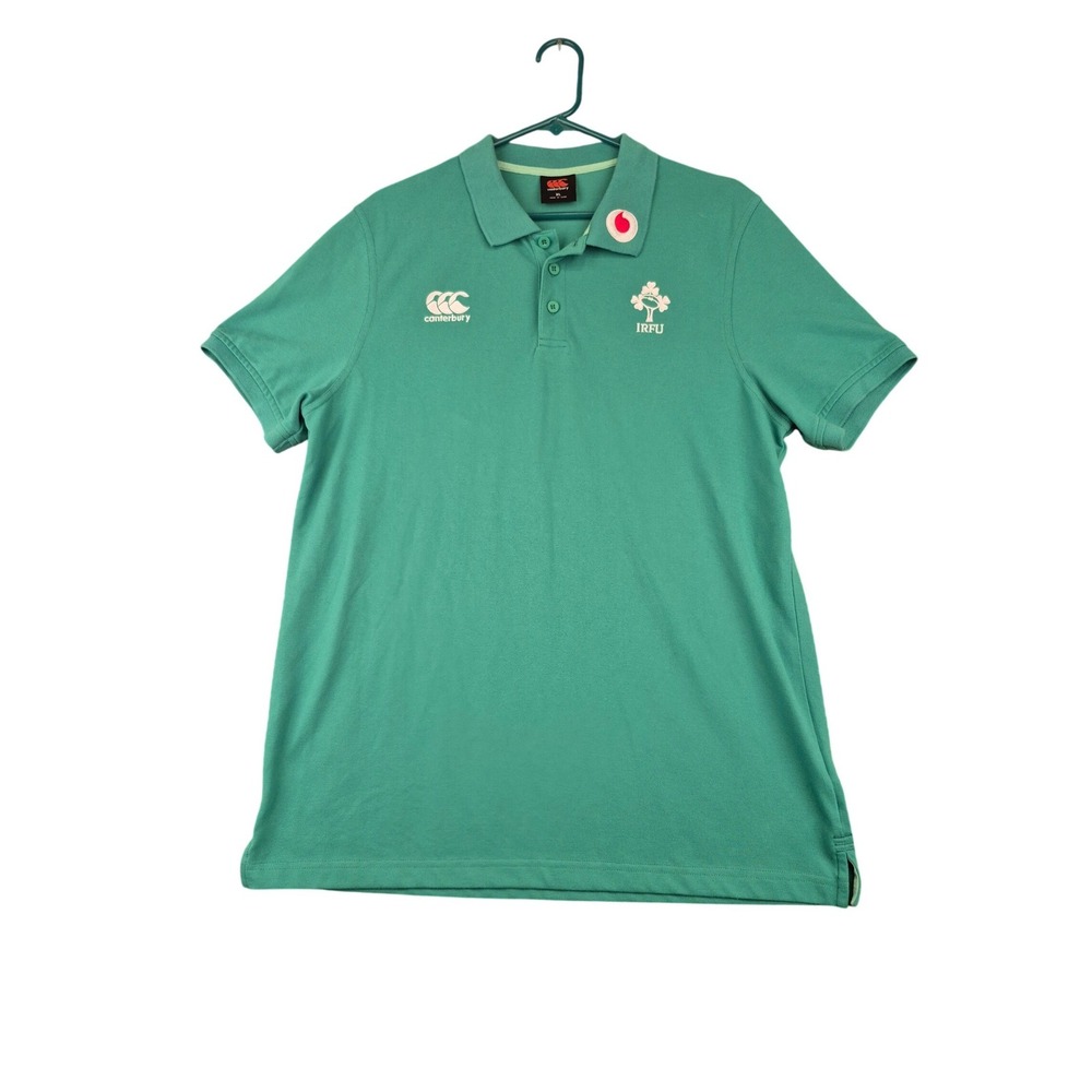Canterbury Ireland‎ IRFU Rugby Polo Shirt Sz XL Green Short Sleeve Vodafone Logo